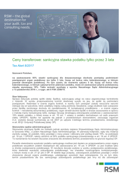 Ceny transferowe: sankcyjna stawka podatku tylko