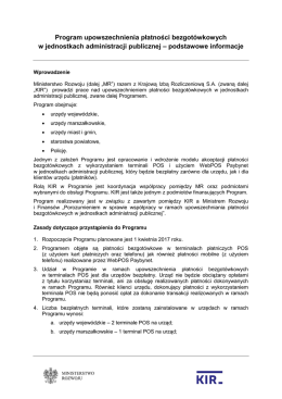 Szczeg&oacute;łowe informacje o Programie