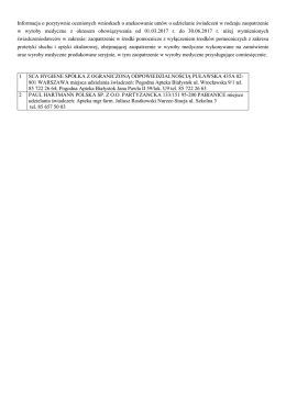 Informacja o pozytywnie ocenionych wnioskach o aneksowanie