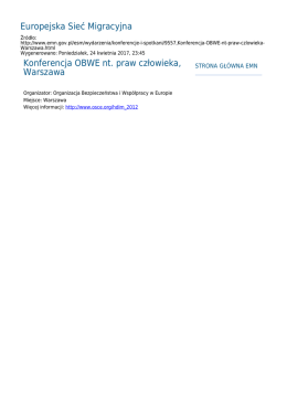Europejska Sieć Migracyjna Konferencja OBWE nt. praw człowieka