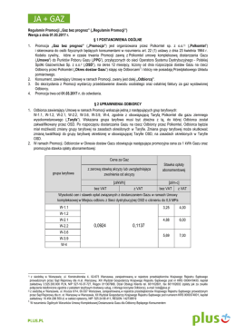 Regulamin Promocji „Gaz bez prognoz”