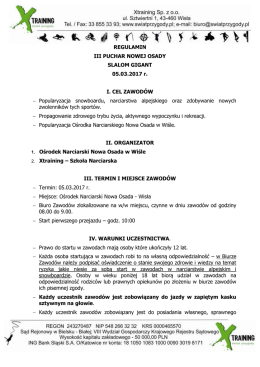 Regulamin zawod&oacute;w
