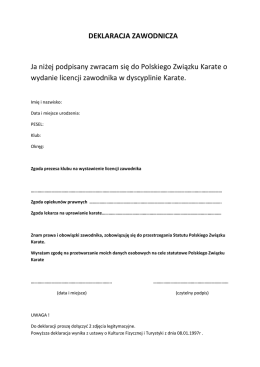2 Deklaracja zawodnicza PZK