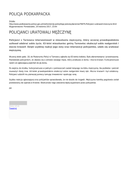 POLICJA PODKARPACKA POLICJANCI URATOWALI MĘŻCZYNĘ