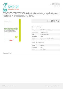 STARSZE PRZEDSZKOLAKI Jak skutecznie je wychowywać i