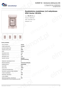 Rozdzielnica modułowa 1x3 natynkowa IP65 Vector