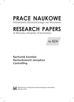 Wykorzystanie rachunku kosztów działań do planowania kosztów