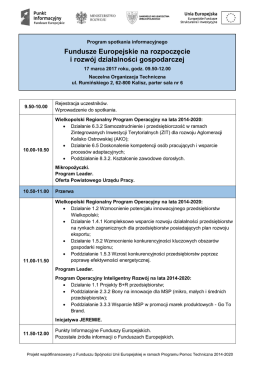 Program spotkania - Portal Funduszy Europejskich