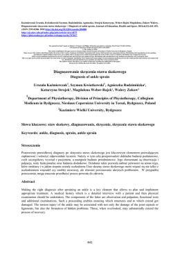 Diagnozowanie skręcenia stawu skokowego = Diagnosis of ankle