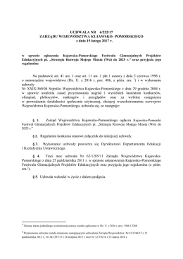 POMORSKIEGO z dnia 15 lutego 2017 r. Na podstawie art. 41 ust. 1