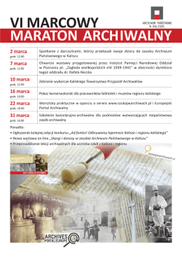 VI Marcowy Maraton Archiwalny - Archiwum Państwowe w Kaliszu