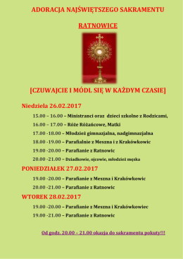 Plan adoracji - Ratnowice