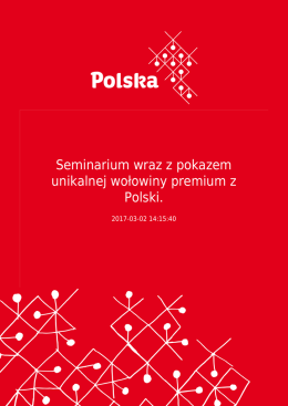 Seminarium wraz z pokazem unikalnej wołowiny premium z Polski.