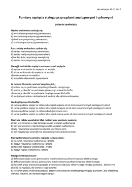 Pomiary napięcia stałego przyrządami analogowymi i