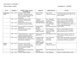 Program Ferii zimowych 2017 z MDK do pobrania