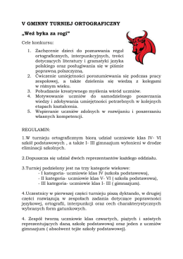 V GMINNY TURNIEJ ORTOGRAFICZNY „Weź byka za rogi”
