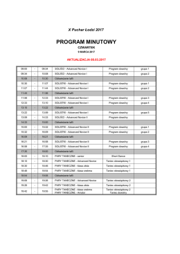 WSTĘPNY PROGRAM MINUTOWY