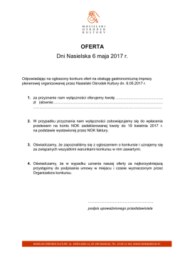Wzór Oferty Gastronomia DN 2017