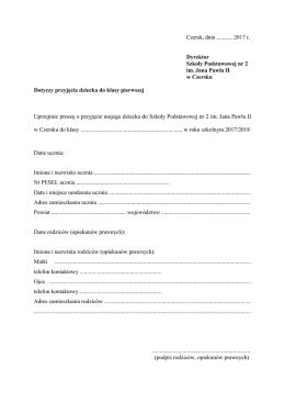 Podanie do klasy I