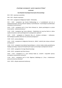 „Psychologia i przestępczość – granice i pogranicza IV Edycja