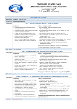 program konferencji - Morska Energetyka Wiatrowa kołem