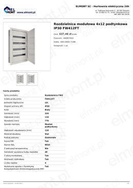 Rozdzielnica modułowa 4x12 podtynkowa IP30