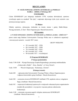 REGULAMIN - Rabczański Uniwersytet Trzeciego Wieku