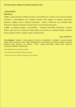 WYCIECZKI DLA FIRM/ WYJAZDY INTEGRACYJNE 1