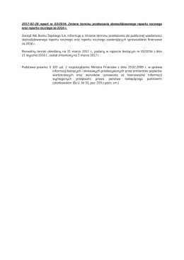 Zmiana terminu przekazania skonsolidowanego raportu