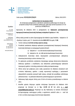 Zaproszenie do skladania ofert - Samodzielny Publiczny Szpital
