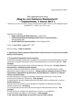 Plan zabezpieczenia trasy &bdquo;Bieg ku czci Żołnierzy Niezłomnych