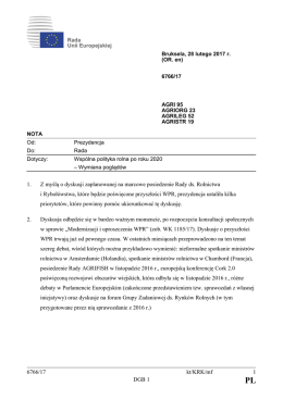 6766/17 kt/KRK/mf 1 DGB 1 1. Z myślą o dyskusji zaplanowanej na