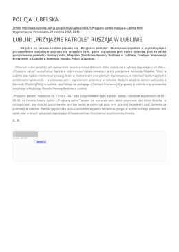 „przyjazne patrole” ruszają w lublinie