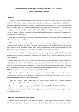 Regulamin promocji cenowej