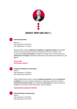 SZKOŁY SKM SAR 2017 r. - Stowarzyszenie Komunikacji