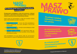 Kampania edukacyjna „Masz prawo” - ulotka