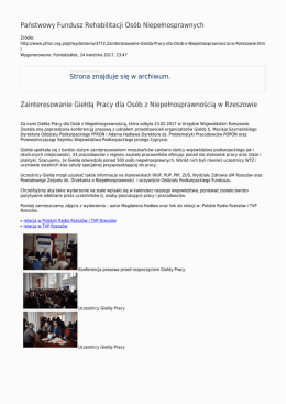 Generuj PDF z tej strony - Państwowy Fundusz Rehabilitacji Os&oacute;b