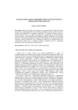 analiza sieci jako narzędzie wizualizacji i oceny struktury