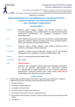Opis szkolenia