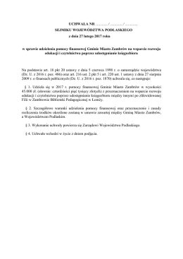 Uchwała Nr - Wrota Podlasia