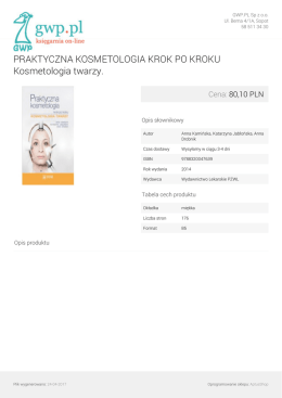 PRAKTYCZNA KOSMETOLOGIA KROK PO KROKU Kosmetologia