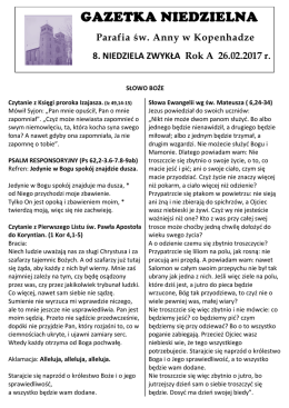 gazetka parafialna - Polska Misja Katolicka