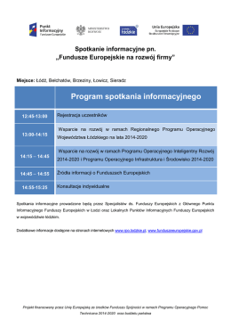Program spotkania informacyjnego - RPO