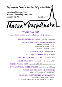 Wielki Post 2017 - parafialusowko.pl
