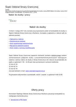 Generuj PDF z tej stronie - Śląski Oddział Straży Granicznej
