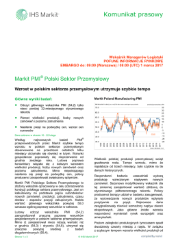 Komunikat prasowy - Markit Economics