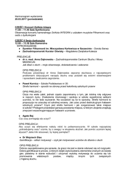 harmonogram szkolenia - Filharmonia Szczecin