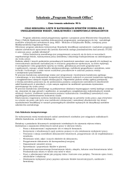 Szkolenie &bdquo;Program Microsoft Office&rdquo;