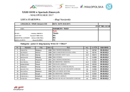 XXIII OOM w Sportach Zimowych – MAŁOPOLSKIE 2017