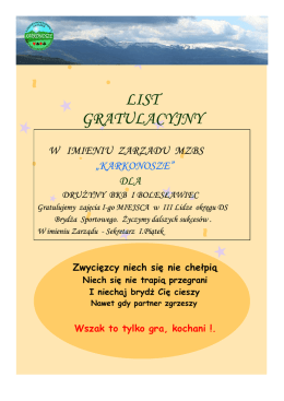 Treść listu - MZBS Karkonosze
